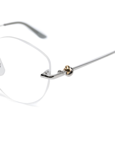 Shop Cartier Round Rimless Optical Glasses In 银色