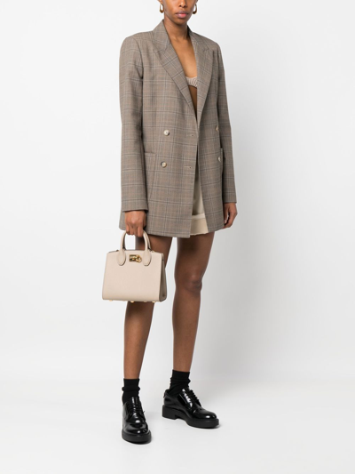 Ferragamo The Studio Box Small Leather Handbag In 中性色