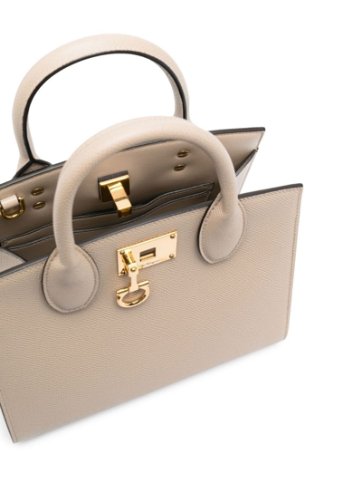 Ferragamo The Studio Box Small Leather Handbag In 中性色