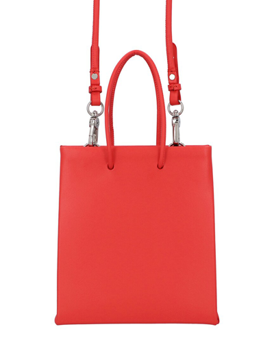 Medea Leather Tote In Red