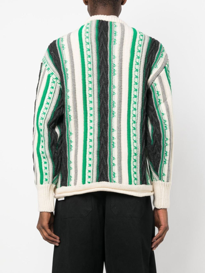 FREMA STRIPED-KNIT BUTTONED JUMPER