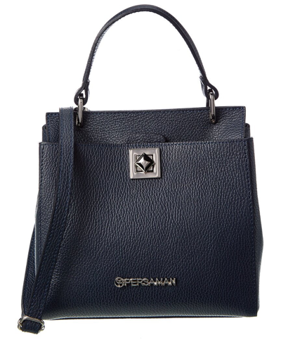 Shop Persaman New York Valentine Leather Satchel In Blue