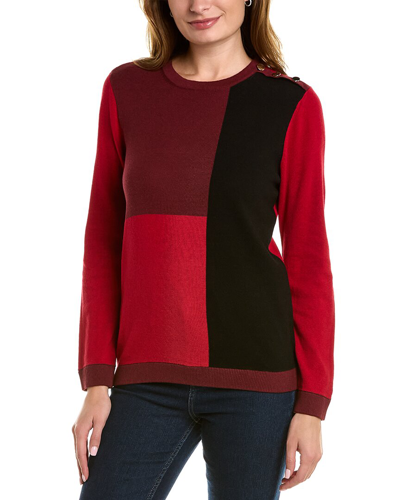 Shop Jones New York Colorblock Sweater In Red