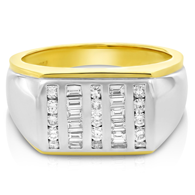 Vir Jewels 0.63 Cttw Men's Diamond Engagement Ring 18k Two Tone Gold Si1 Clarity In White