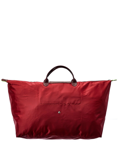Shop Longchamp Le Pliage Green Tote In Red