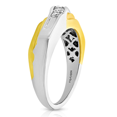 Vir Jewels 1/2 Cttw Men's 5 Stone Si1 Clarity Diamond Ring 14k Two Tone Gold In White