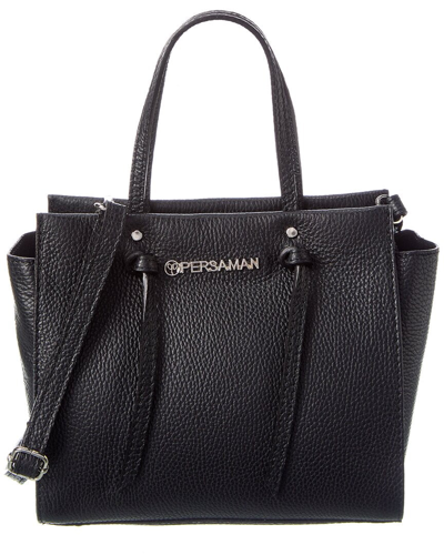 Shop Persaman New York Agathe Leather Tote In Black