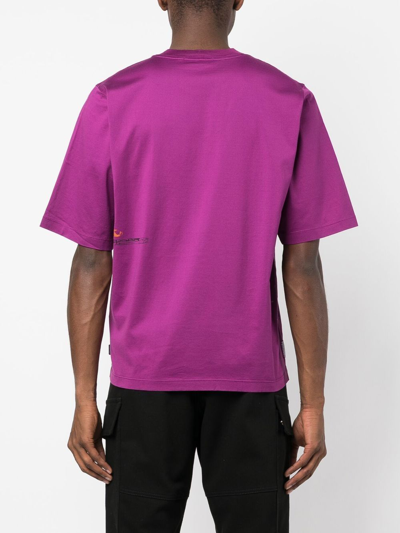 Shop Stone Island Shadow Project Graphic-print Short-sleeve T-shirt In Purple