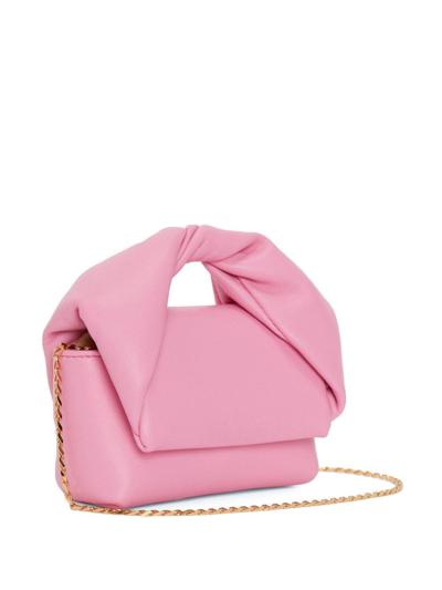 Shop Jw Anderson Mini Twister Leather Bag In Pink