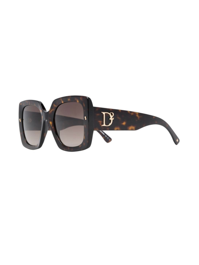 Shop Dsquared2 Tortoiseshell-effect Sunglasses In Brown