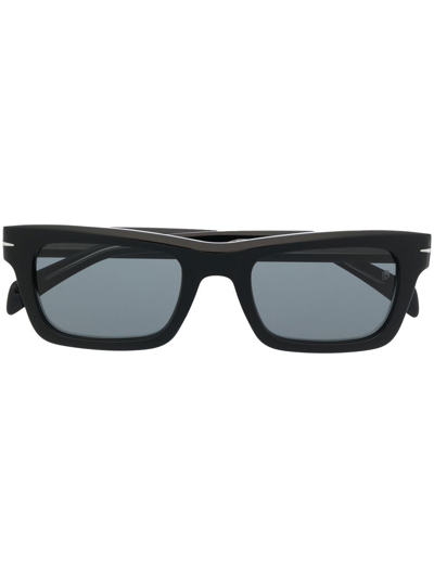 Shop Eyewear By David Beckham Tinted Rectangle-frame Sunglasses In Black
