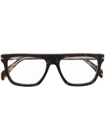 Shop Eyewear By David Beckham Db7096 Tortoiseshell-effect Glasses In Brown