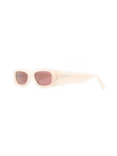 Shop Gcds Rectangular Tinted Sunglasses In Neutrals