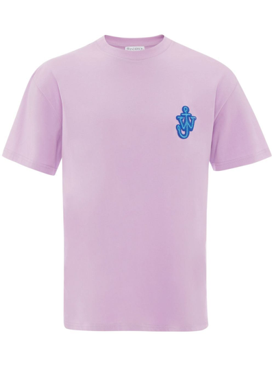 Shop Jw Anderson Anchor Logo-patch T-shirt In Purple