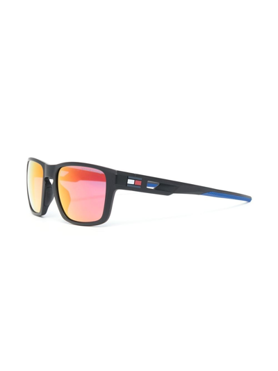 Shop Tommy Hilfiger Rectangle-frame Sunglasses In Blue