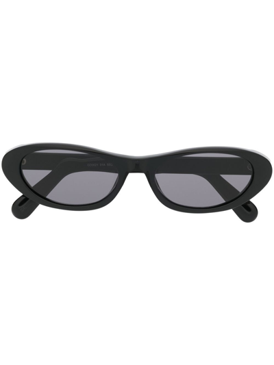 Shop Gcds Logo-plaque Round-frame Sunglasses In Black