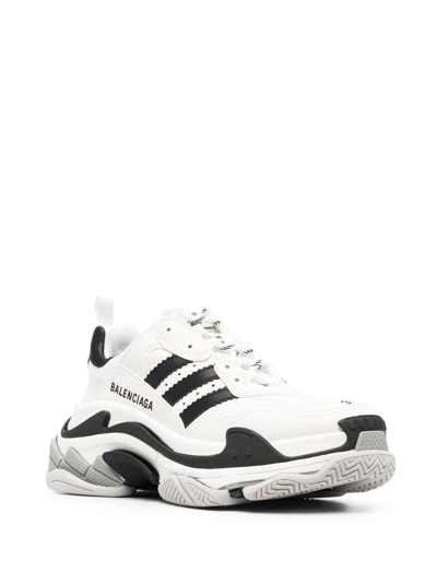 Shop Balenciaga X Adidas Triple S Sneakers In 白色