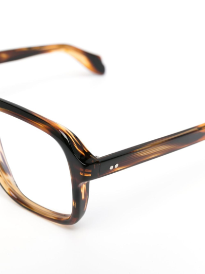 Shop Cutler And Gross Tortoiseshell-effect Glasses In 褐色