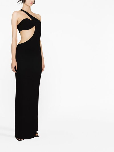 Shop Monot Cut-out Detail Gown In 黑色