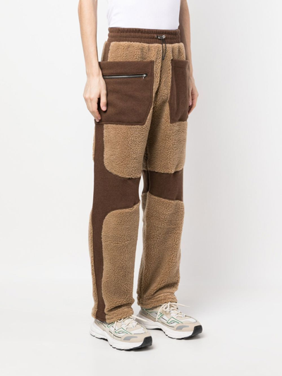 Shop Ranra Two-tone Panelled Track Pants In 褐色