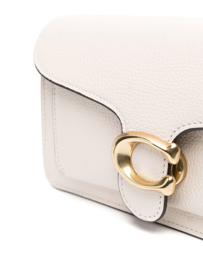 Coach Tabby Leather Cross-body Bag In 白色