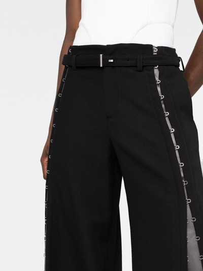 Shop Dion Lee Hook-detailed Wide Leg Trousers In 黑色
