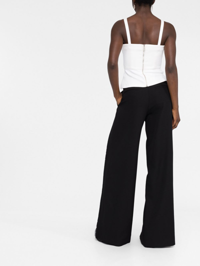 Dion Lee Hook-detailed Wide Leg Trousers In 黑色