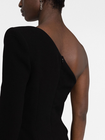Shop Monot Cut-out Detailed Asymmetric Dress In 黑色