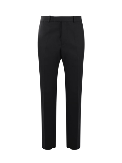 Shop Oamc Slim Fit Tailored Trousers In Black