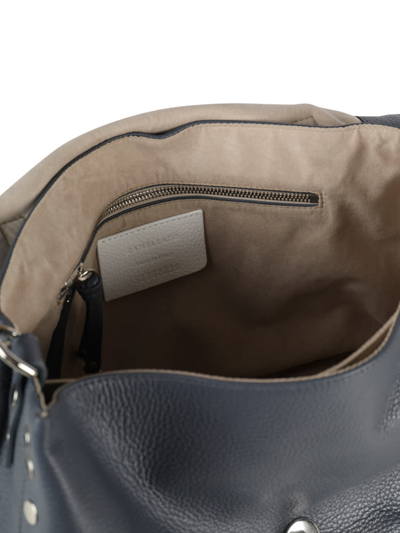 Shop Zanellato Calfskin Messenger Bag In Blu Avio