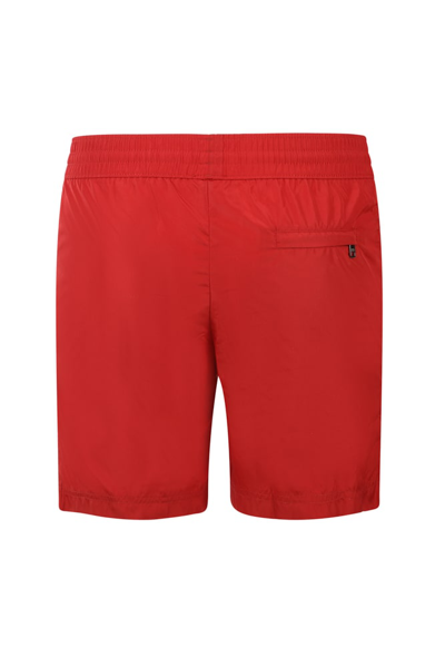 Shop Dolce & Gabbana Medium Boxer With Logo Plate In Red