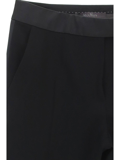 Shop Max Mara Satin Jersey Trousers In Black