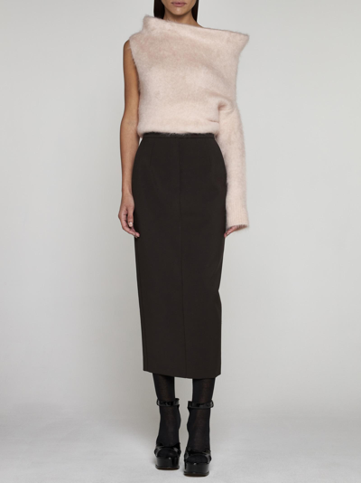 Shop Sportmax Aurora Mohair-blend Asymmetric Sweater