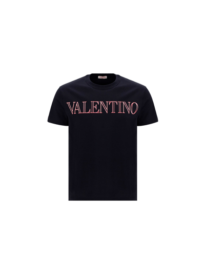 Shop Valentino T-shirt In Dark Navy