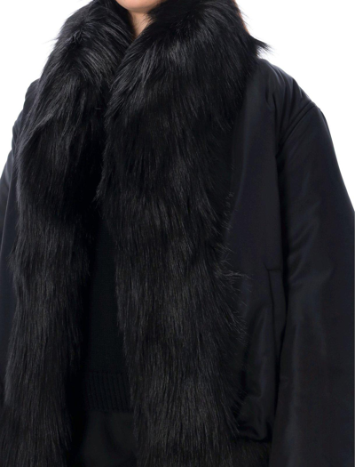 Shop Saint Laurent Oversize Bomber Jacket In Noir
