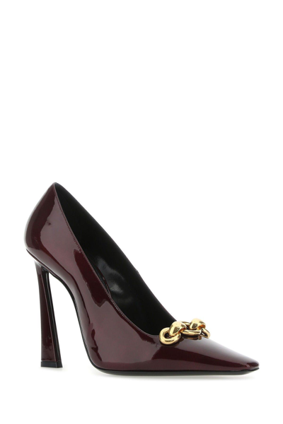 Shop Saint Laurent Burgundy Leather Silvana 110 Pumps In Bordeaux