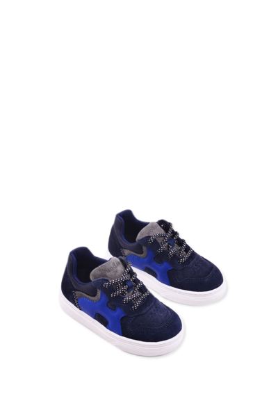 Shop Hogan Sneakers In Suede Leather In Blue