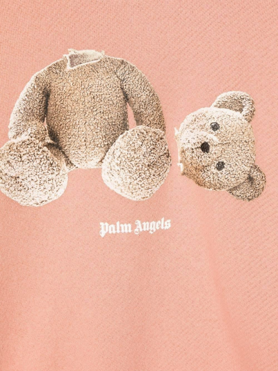Shop Palm Angels Kids Pink Bear Sweatshirt