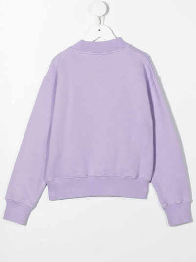 Shop Palm Angels Kids Lilac Sweatshirt With Logo In Lilac/white