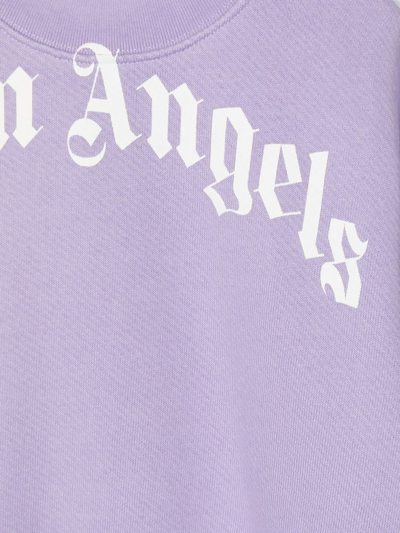 Shop Palm Angels Kids Lilac Sweatshirt With Logo In Lilac/white