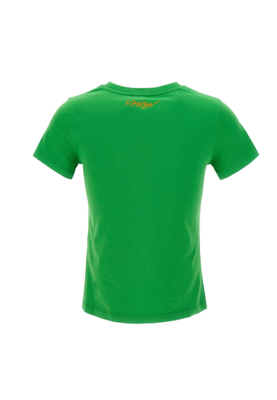 Shop Kenzo Paris Graphic Classic Cotton T-shirt In Green