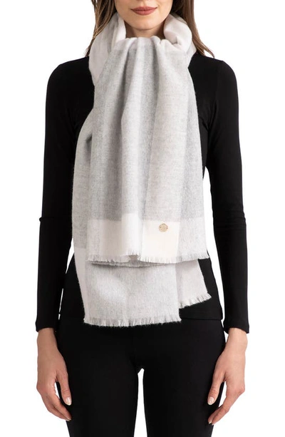 Bruno Magli Plaid Cashmere Scarf In Grey