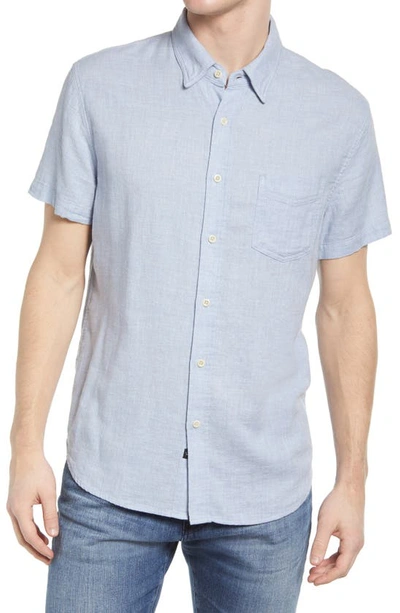 Shop Rails Fairfax Relaxed Fit Short Sleeve Cotton Button-up Shirt In Blue Melange