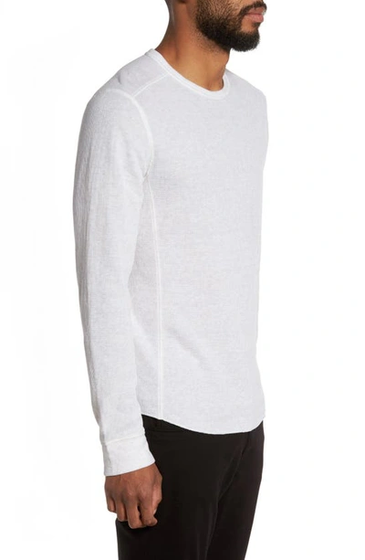 Shop Vince Double Knit Slim Fit Long Sleeve T-shirt In Optic White