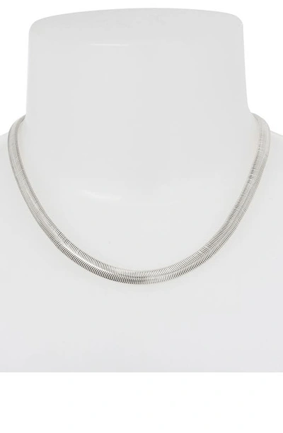 Allsaints Flat Link Collar Necklace In Rhodium