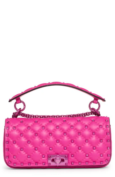Rockstud Spike Small Leather Shoulder Bag in Pink - Valentino
