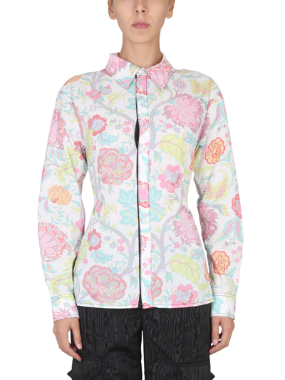 Shop Marine Serre Floral Print Shirt In Multicolour