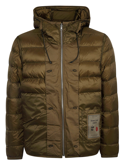 Shop Ten C Padded Jacket In Oliva Scuro