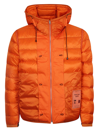 Shop Ten C Zipped Padded Jacket In Orange