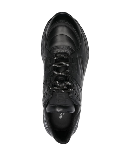 Shop Baldinini Panelled Low-top Sneakers In Black